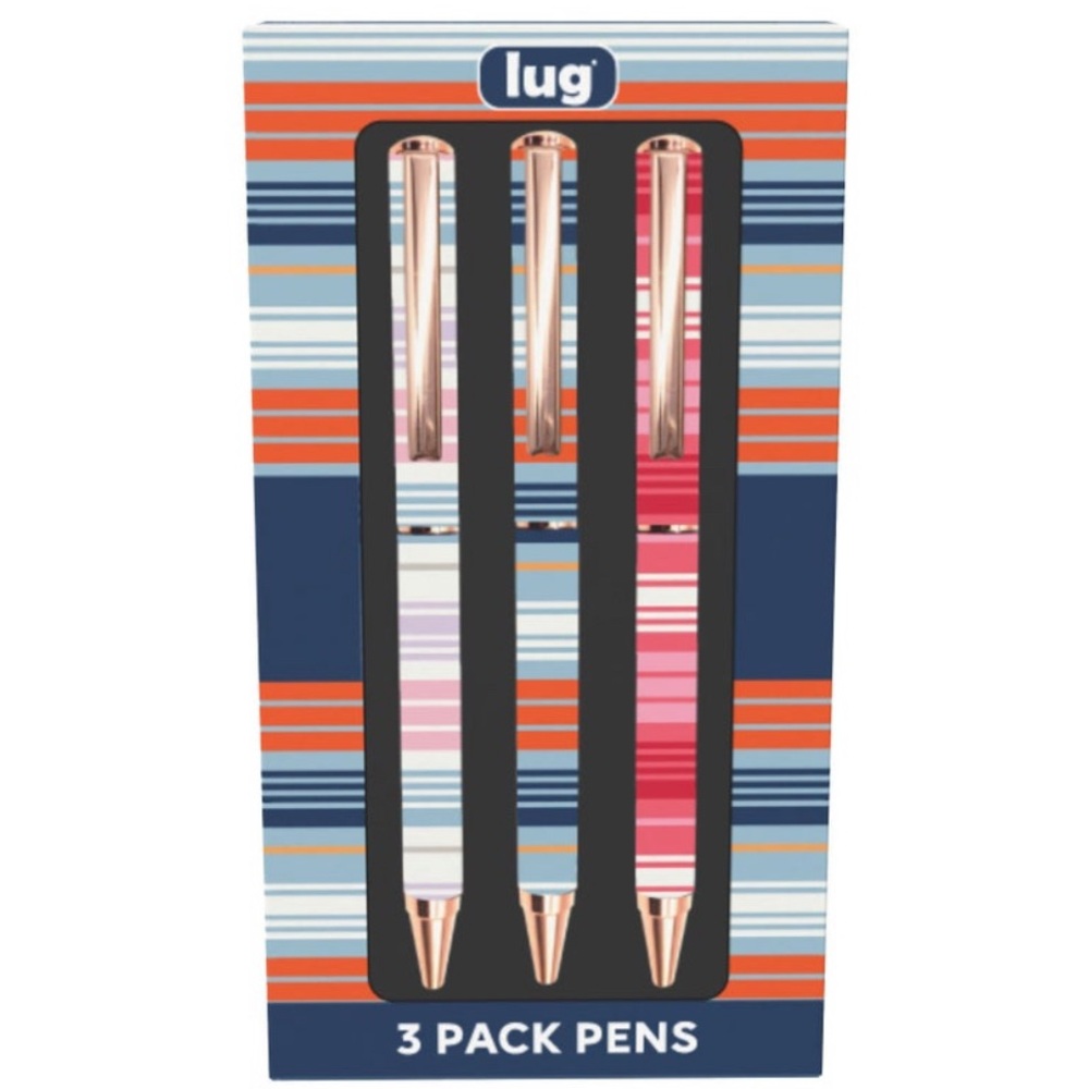 Lug Pens 3-pk Scribble NWT Stripes